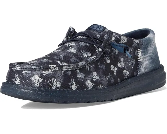 Кроссовки Hey Dude Wally Funk Skull Print с принтом черепа и эластичными шнурками