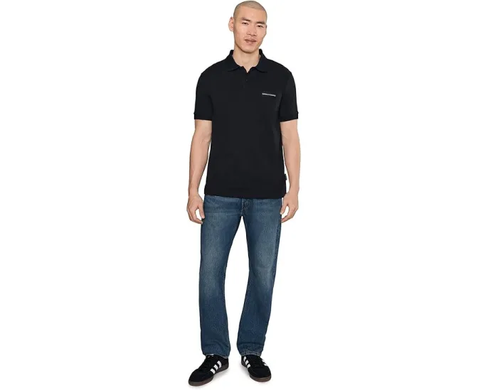 Поло Armani Exchange White Edition с коротким рукавом в облегающем крое slim