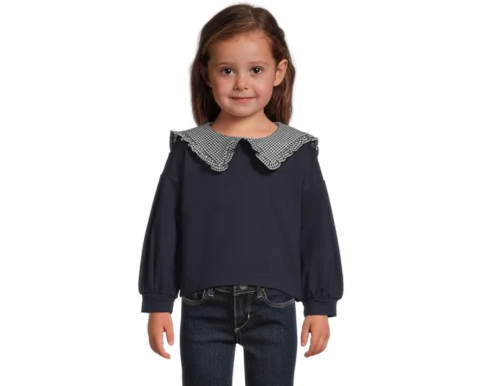 Детский свитшот Janie and Jack с принтованным воротником на пуговицах