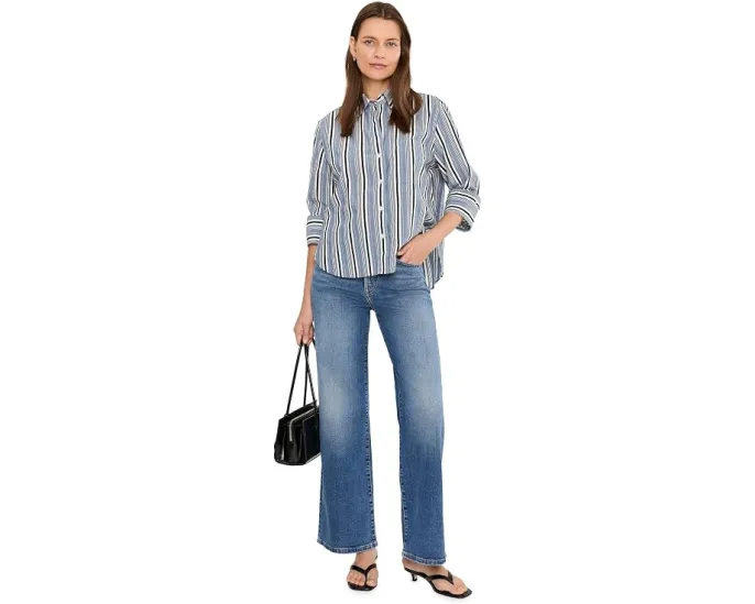 Y-образная рубашка Madewell в полоску добби