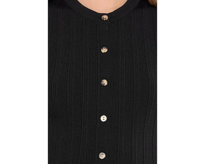Manhattan Rib Button Cardi кардиган Sanctuary в черном цвете