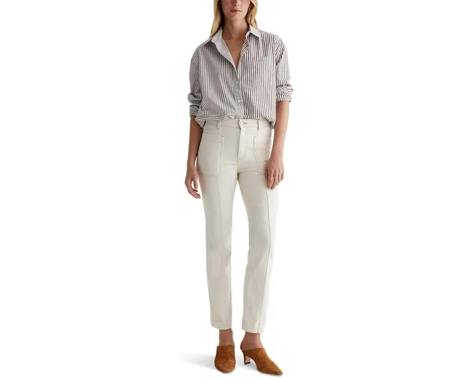 AG Jeans джинсы Lila Utility Mid-Rise Straight в цвете White Oat