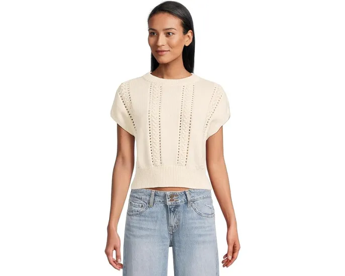 Свитер Lilla P Wedge с круглой горловиной и ажурной вязкой