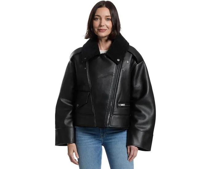 Косуха UGG Finnian Luxefluff Moto из искусственной кожи и овчины