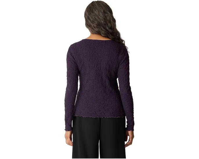 Топ Eileen Fisher с круглым вырезом из жаккарда с объемным узором