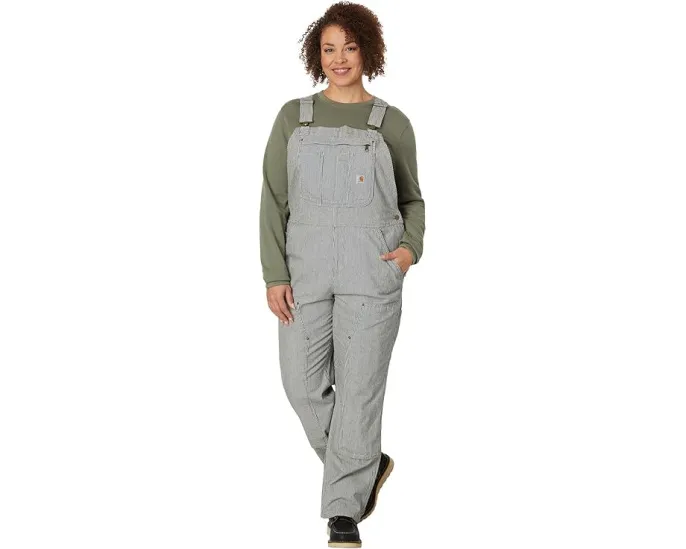 Carhartt Relaxed Fit Denim Striped Bib Overall комбинезон с регулируемыми лямками