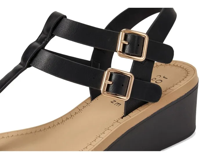 Сандалии Bianca на танкетке с Т-образным ремешком и пряжкой