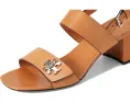 Сандалии Tory Burch T Lock на каблуке 55 мм с квадратным носком