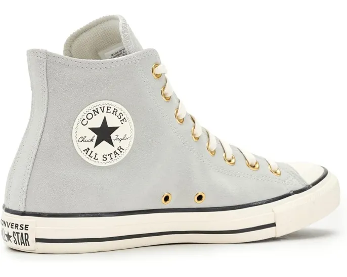 Кроссовки Converse Chuck Taylor All Star Suede High-Top из замши с золотыми люверсами