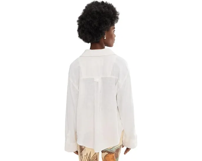 Блуза Linen Laurel Free People с корсетным силуэтом и вышивкой
