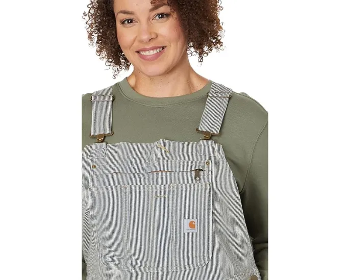 Carhartt Relaxed Fit Denim Striped Bib Overall комбинезон с регулируемыми лямками