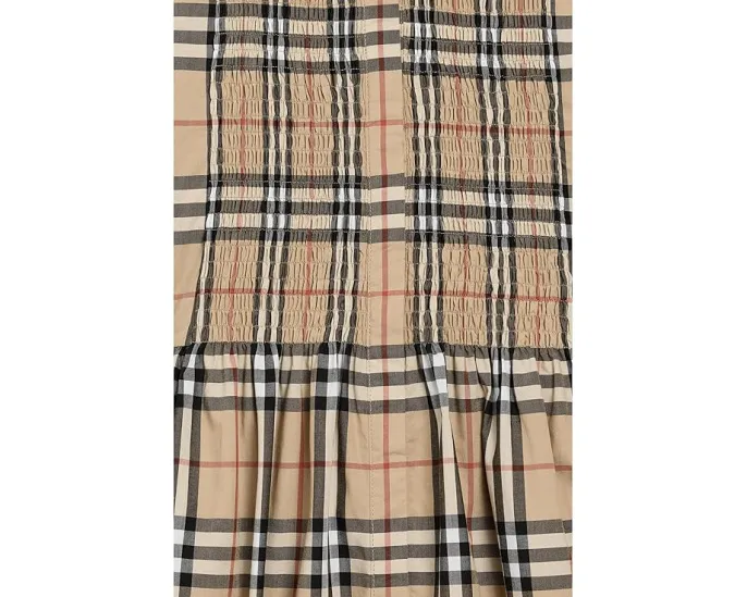Платье Burberry Kids Rose в клетку с вышивкой пико