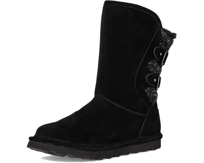Зимние угги Bearpaw Jenni из замши с меховой отделкой и декоративной пряжкой
