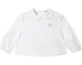 Блузка Burberry Kids Cora Long Sleeve с длинным рукавом и рюшами на воротнике