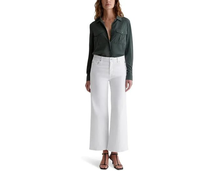 Джинсы AG Jeans Saige с завышенной талией и широкими штанинами в цвете Gallery White