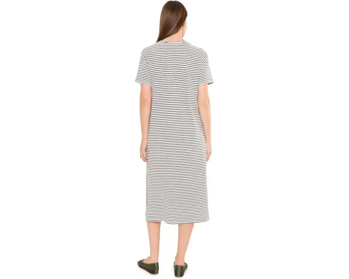 Eileen Fisher полосатое платье миди из органического хлопка