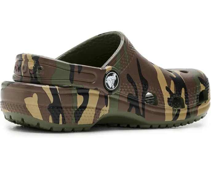 Кроксы Crocs Kids Classic Camo с камуфляжным принтом и регулируемым ремешком