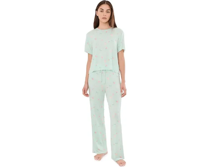 Комплект футболки и брюк All American Tee Pants Set HONEYDEW с листовым принтом