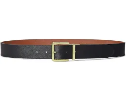 Двусторонний кожаный ремень Lauren Ralph Lauren с узором в клетку