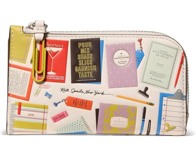 Kate Spade New York Page Turner Bestsellers Print кожаный компактный бифолд
