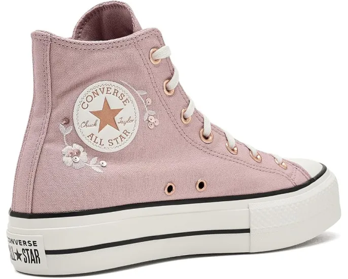Кеды Converse Chuck Taylor All Star Lift Platform с пайетками и цветами