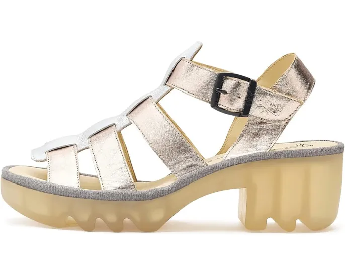 Сандалии FLY LONDON Terf614fly на квадратном каблуке с пряжкой и стелькой из пены