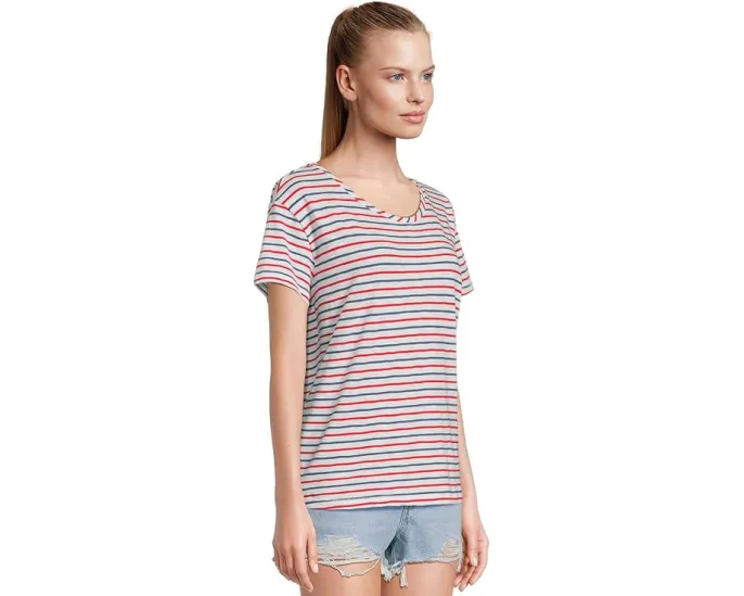 Футболка Vineyard Vines Slub Jersey Relaxed Tee с полосками и круглым вырезом