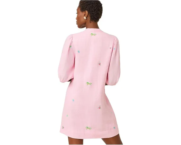 Платье Lilly Pulitzer Mialeigh с рукавом три четверти из льна