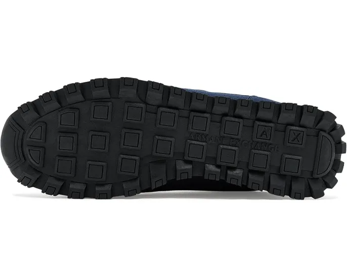 Кроссовки Armani Exchange Drop Sneakers из микрозама и сетки на легкой подошве