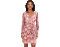 Платье Printed Metallic Crinkle с драпировкой от Adrianna Papell