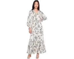 Макси-платье Vince Camuto с V-образным вырезом и длинными рукавами