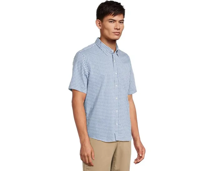 Рубашка L.L.Bean Comfort Stretch Performance в клетку с коротким рукавом и эластичной тканью