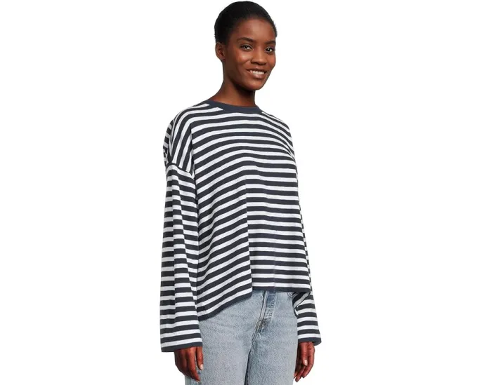 Madewell Long Sleeve Easy Tee с рельефным узором и удлиненными рукавами