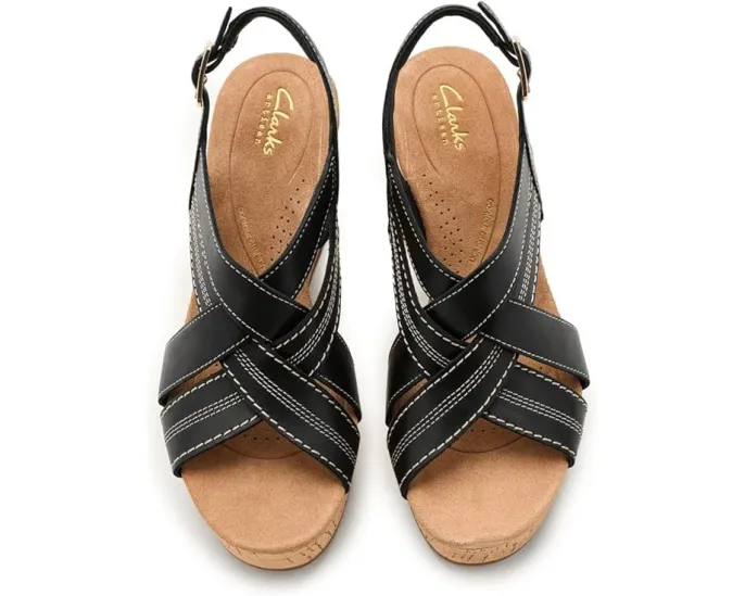 Сандалии Clarks Sabina Sling на пробковом клине с регулируемым ремешком