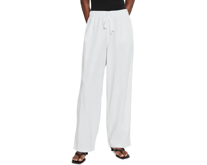 Eileen Fisher прямые брюки Slubby из органического хлопка и льна белые