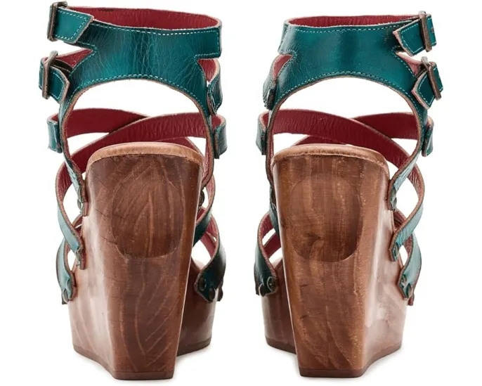 Сандалии Juliana II от Bed Stu на танкетке с ремешками и деревянным каблуком