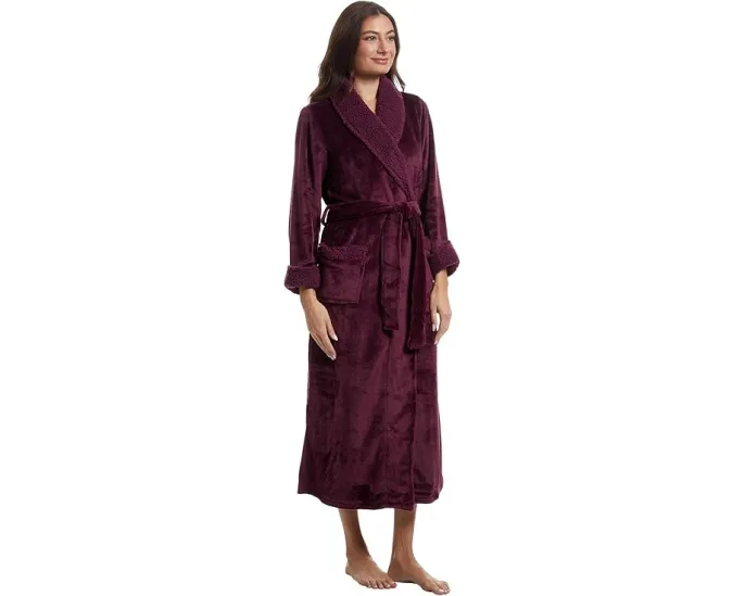 Халат Natori Plush Sherpa 52 дюйма с отделкой из искусственного меха