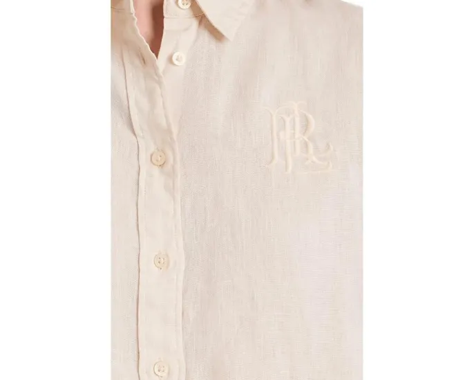 Свободная льняная рубашка Lauren Ralph Lauren из маскарпоне