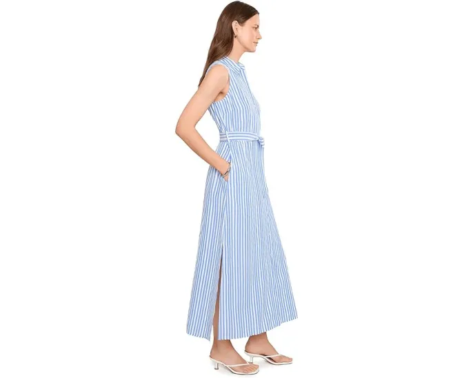 Vince Camuto сарафан макси на пуговицах с поясом Blue Cloud