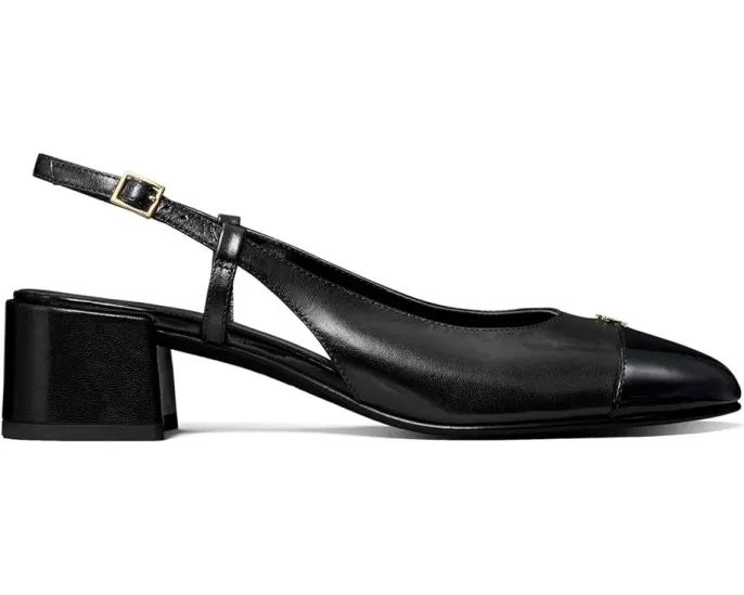 Туфли Tory Burch Cap-Toe Slingback 45mm с контрастным носком и каблуком