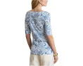 Paisley Stretch Cotton Boatneck Tee