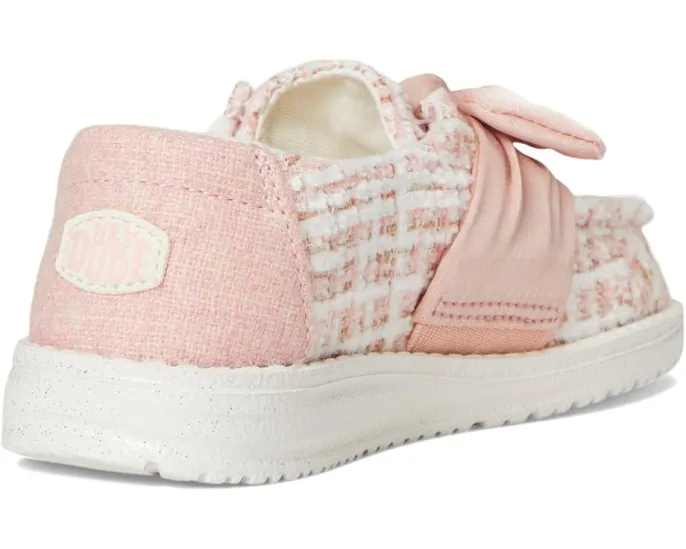 Hey Dude Kids Wendy Bow Tweed детские слипоны из твида с атласным бантом