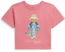Polo Ralph Lauren Kids Боксовая футболка с медвежонком Polo Bear из хлопкового джерси для детей постарше