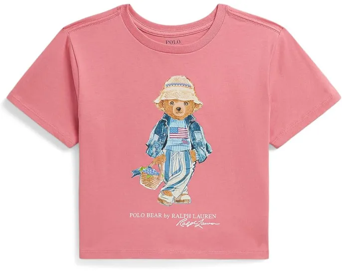 Polo Ralph Lauren Kids Боксовая футболка с медвежонком Polo Bear из хлопкового джерси для детей постарше