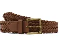 Плетеный кожаный ремень Brooks Brothers с латунной пряжкой