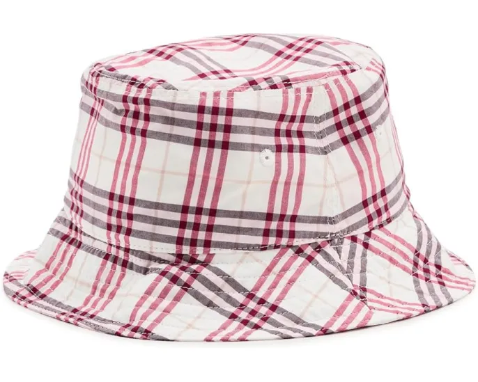 Burberry Kids ведро шляпа с клетчатым узором из хлопка