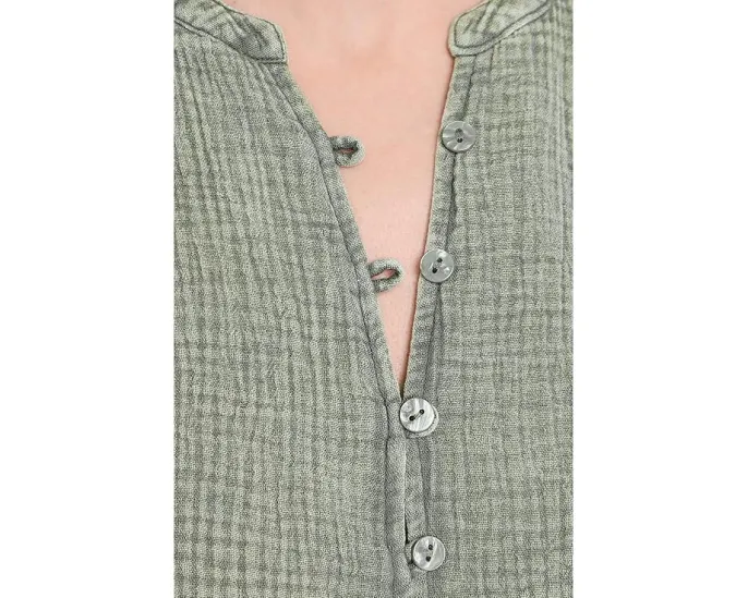 Топ Splendid Ava из воздушной марли с пуговицами и V-образным вырезом