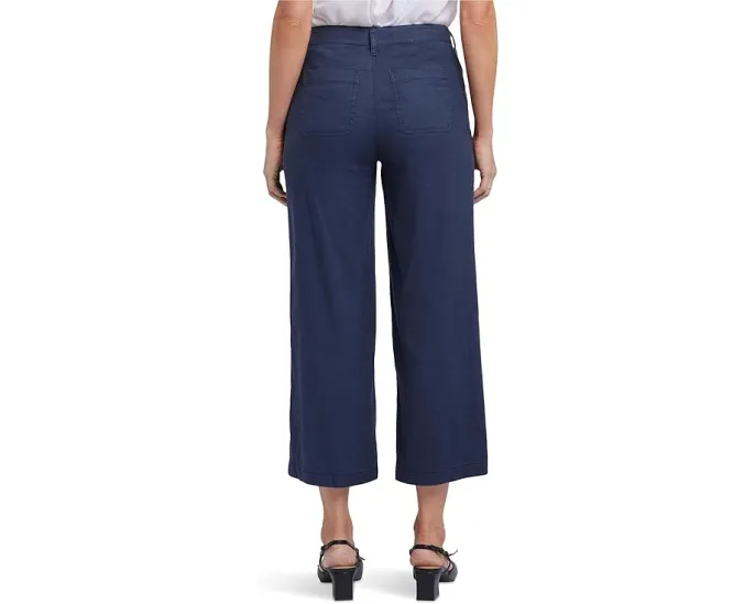 Капри NYDJ Petite Wide Leg Cargo в цвете Oxford Navy с широкими штанинами