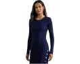 Платье Lauren Ralph Lauren из хлопковой смеси с рубчиком и пуговицами