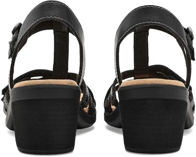 Сандалии Emily 2 Rose Clarks на квадратном каблуке с ремешками и стелькой Ultimate Comfort